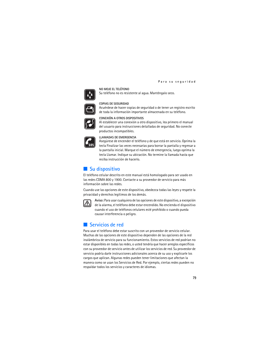 Su dispositivo, Servicios de red | Nokia 2126 User Manual | Page 80 / 153