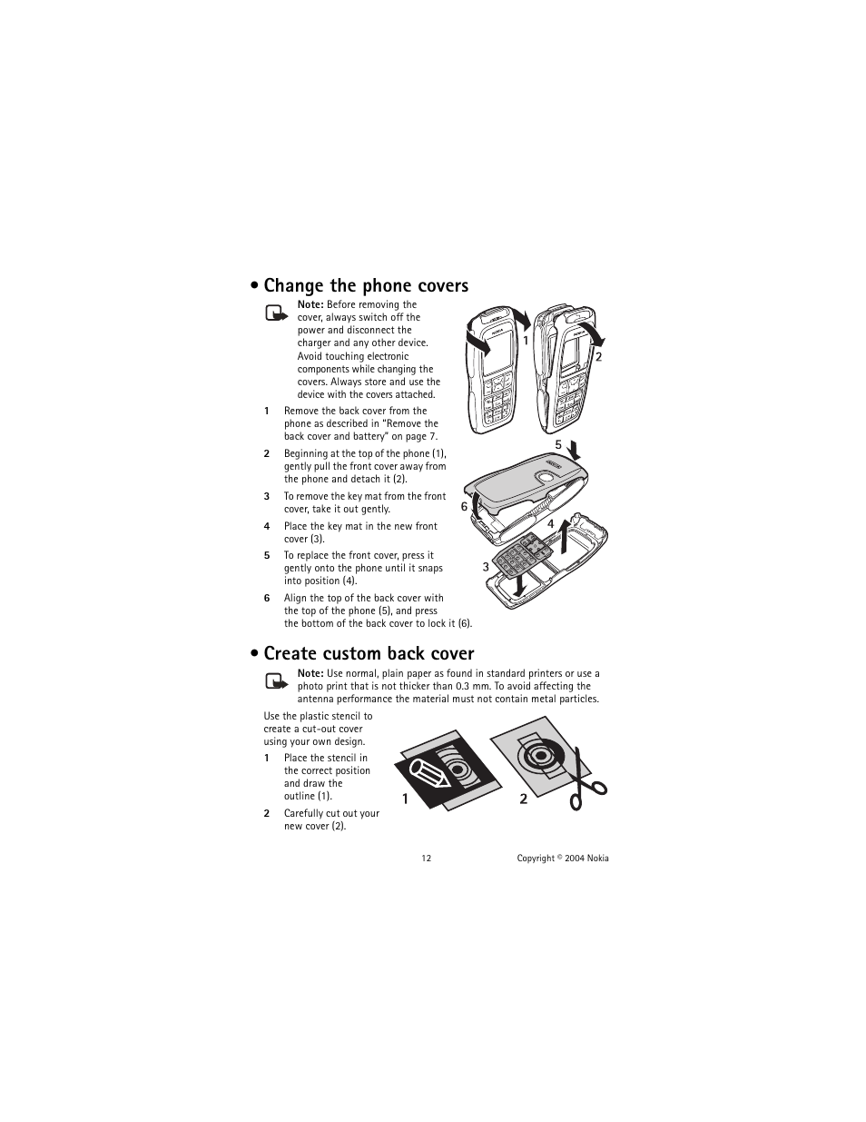 Change the phone covers, Create custom back cover, Change the phone covers create custom back cover | Nokia 3220 User Manual | Page 19 / 81