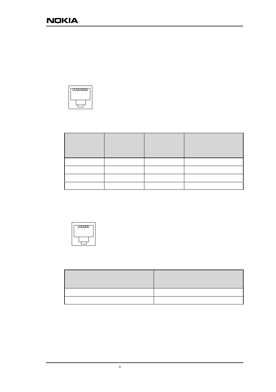 1 connectors and pin numbering | Nokia ADSL Bridge T66250 User Manual | Page 26 / 29