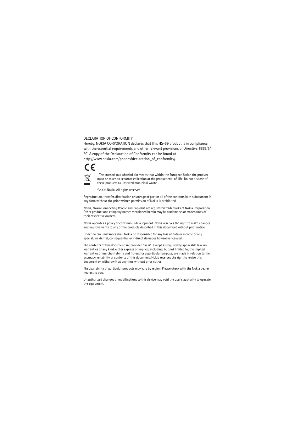 Nokia HS-69 User Manual | Page 2 / 13
