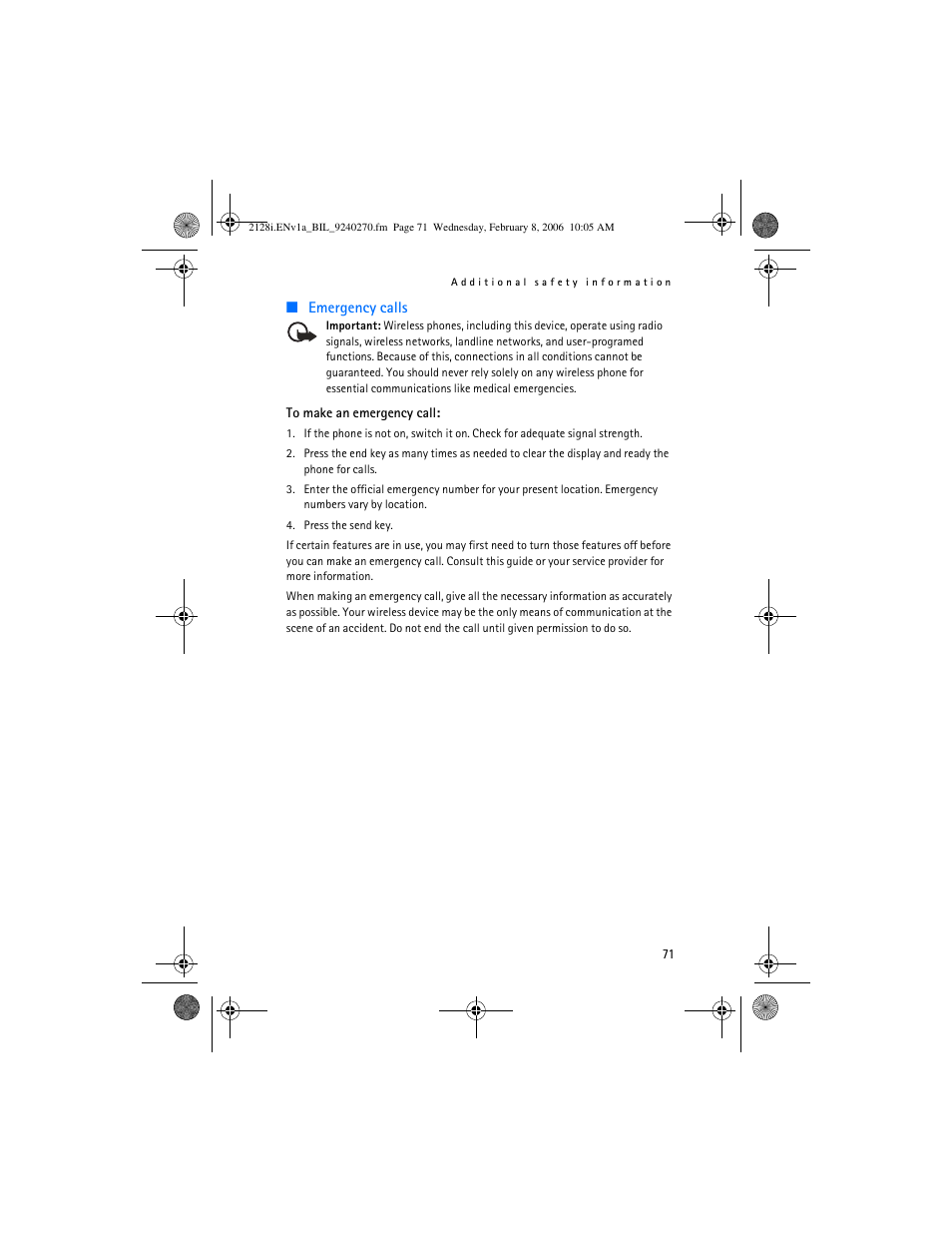 Nokia 2128i User Manual | Page 72 / 81