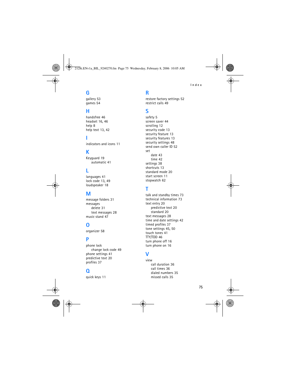 Nokia 2128i User Manual | Page 76 / 81