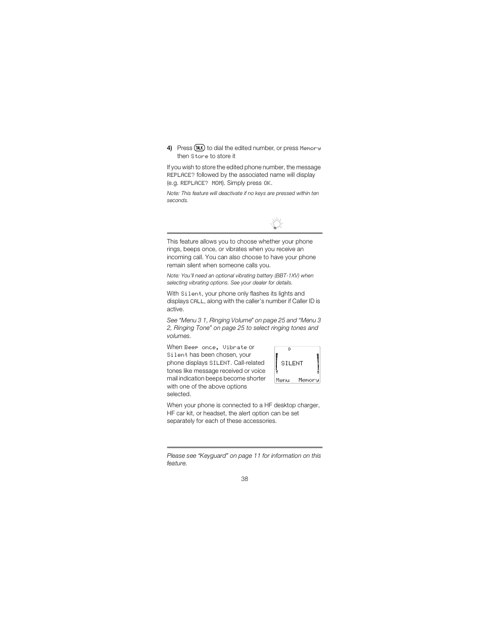 Menu 9, alert options, Menu 10, activate keyguard | Nokia 2170 User Manual | Page 45 / 75