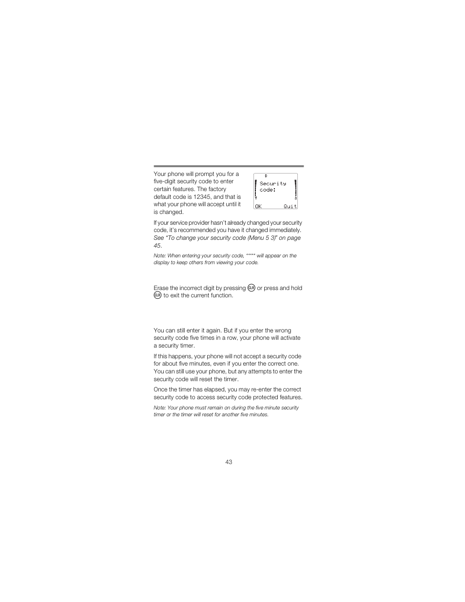 Security features, Security code | Nokia 2170 User Manual | Page 50 / 75