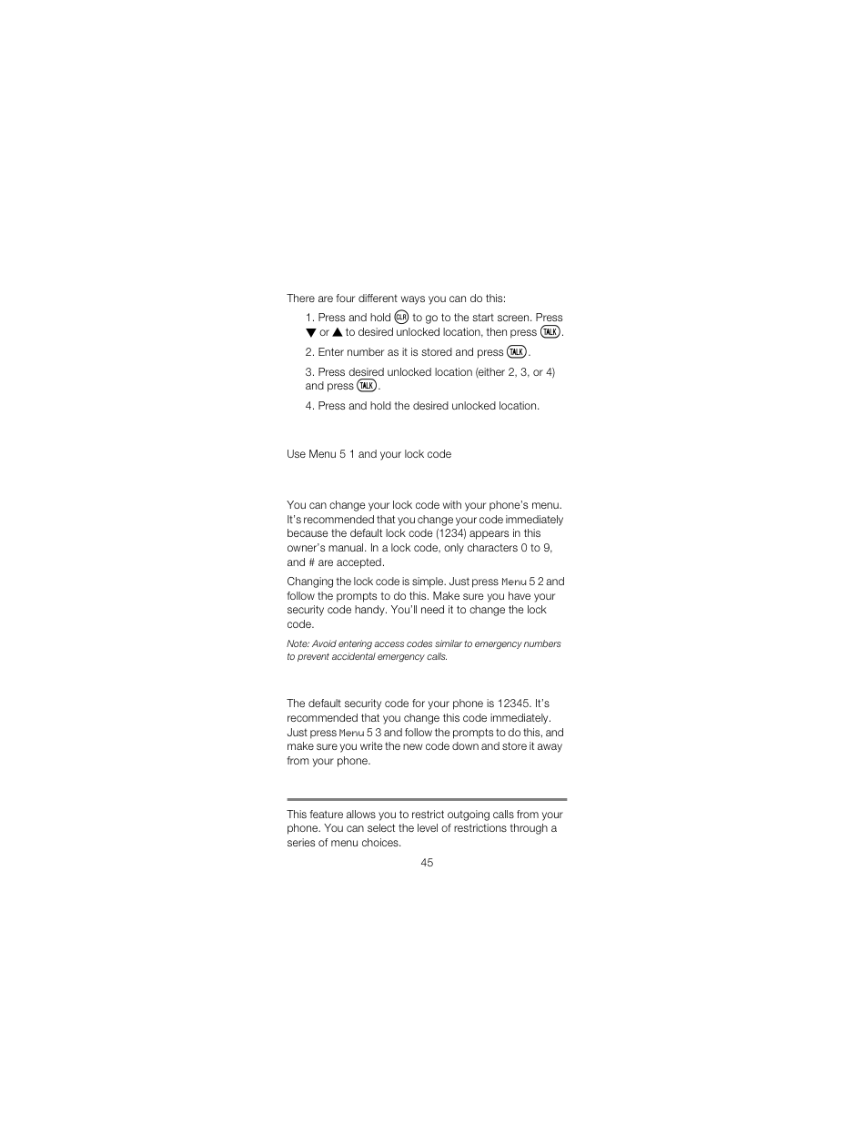 Menu 5 4, restrict calls | Nokia 2170 User Manual | Page 52 / 75