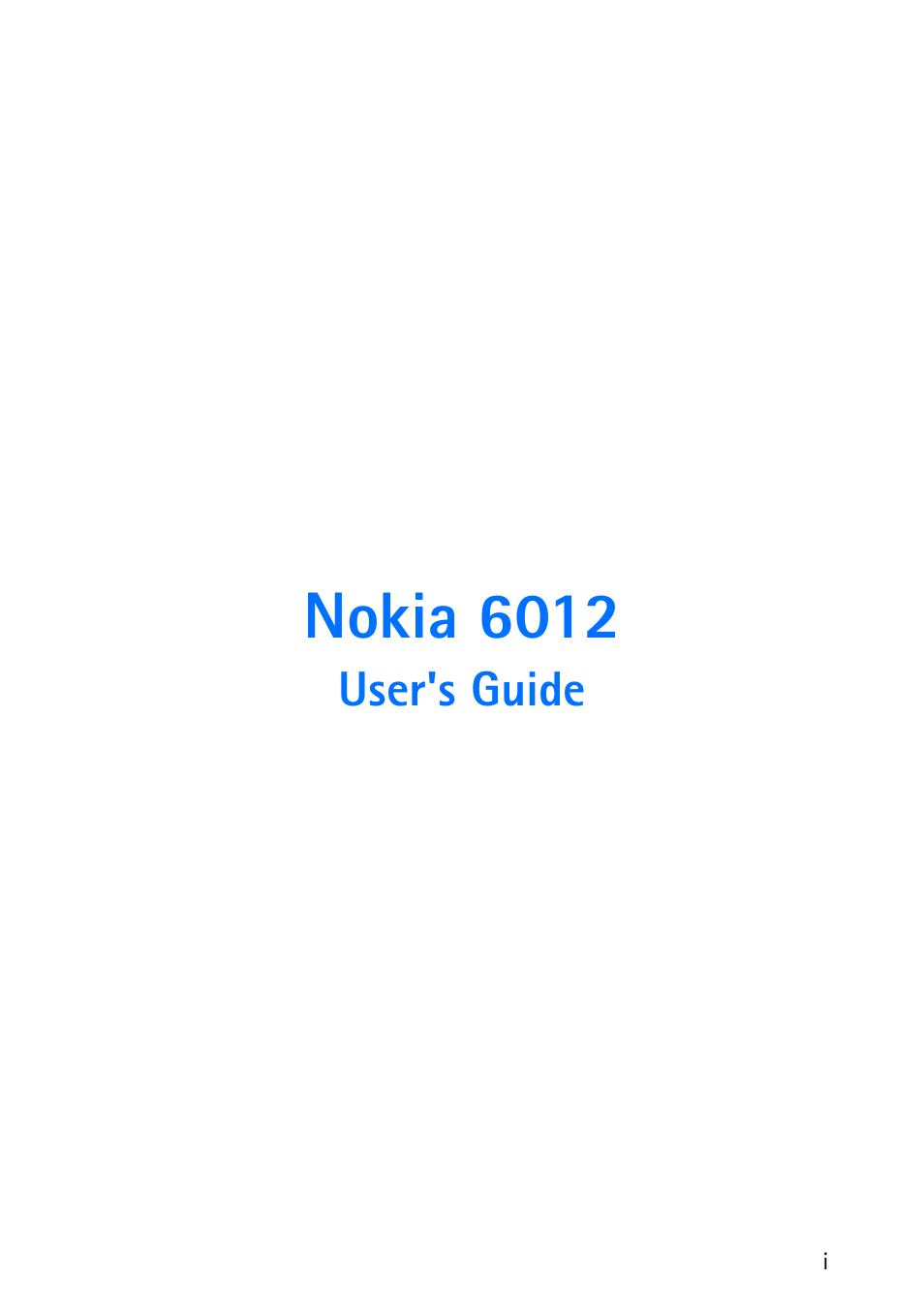 Nokia 6012 User Manual | 80 pages