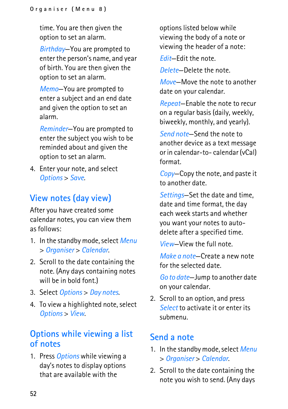 Nokia 6012 User Manual | Page 62 / 80