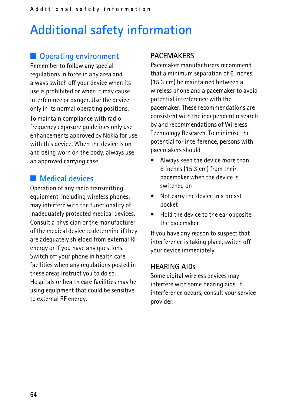 Additional safety information | Nokia 6012 User Manual | Page 74 / 80