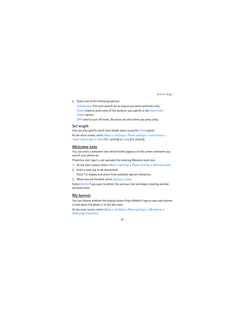 My banner | Nokia 2115i User Manual | Page 62 / 121