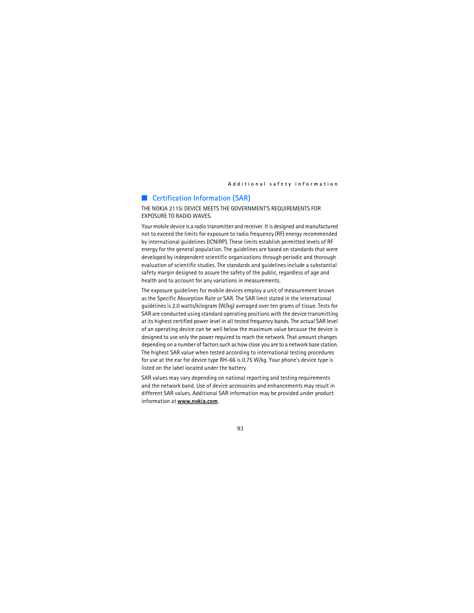 Nokia 2115i User Manual | Page 94 / 121