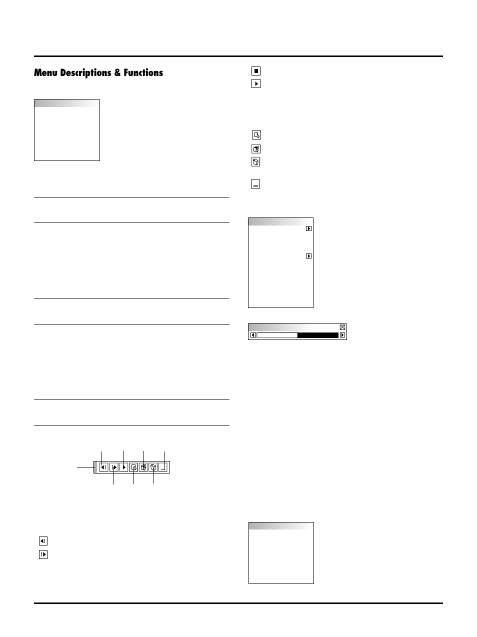 Menu descriptions & functions | Nokia MT840E User Manual | Page 20 / 42
