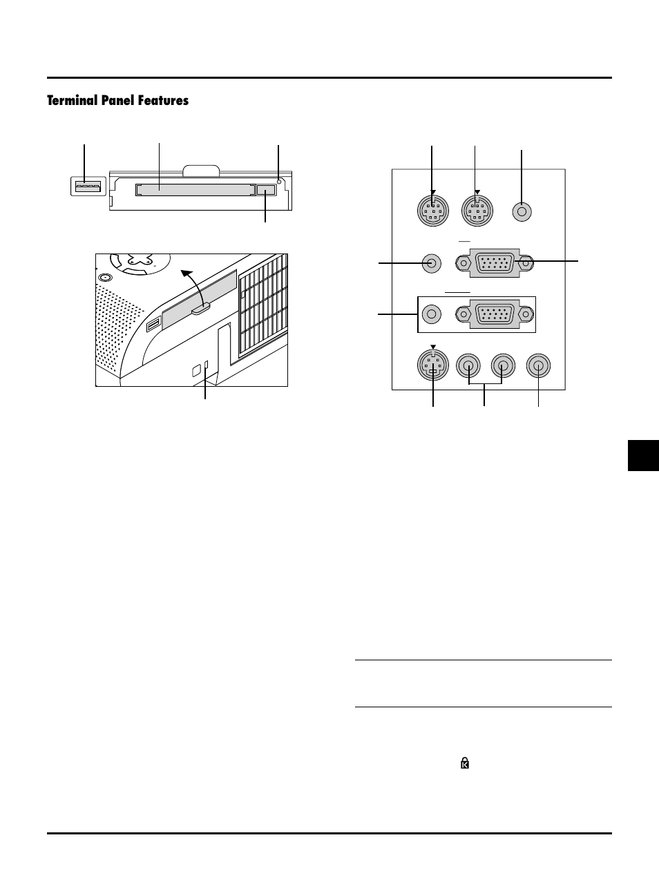 Terminal panel features | Nokia MT840E User Manual | Page 9 / 42