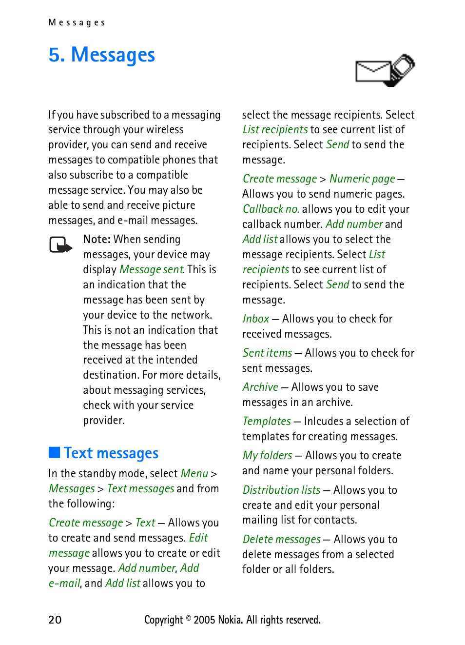 Messages, Text messages | Nokia 2118 User Manual | Page 28 / 77