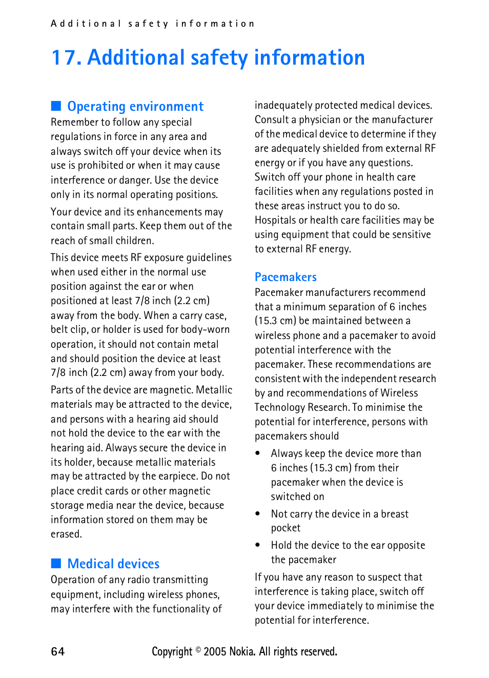 Additional safety information | Nokia 2118 User Manual | Page 72 / 77