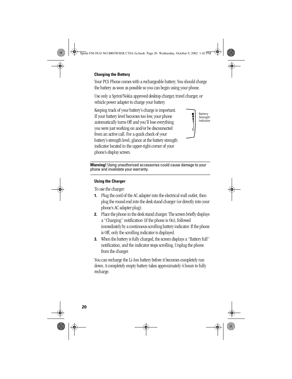 Charging the battery, Using the charger | Nokia 3585 User Manual | Page 26 / 144