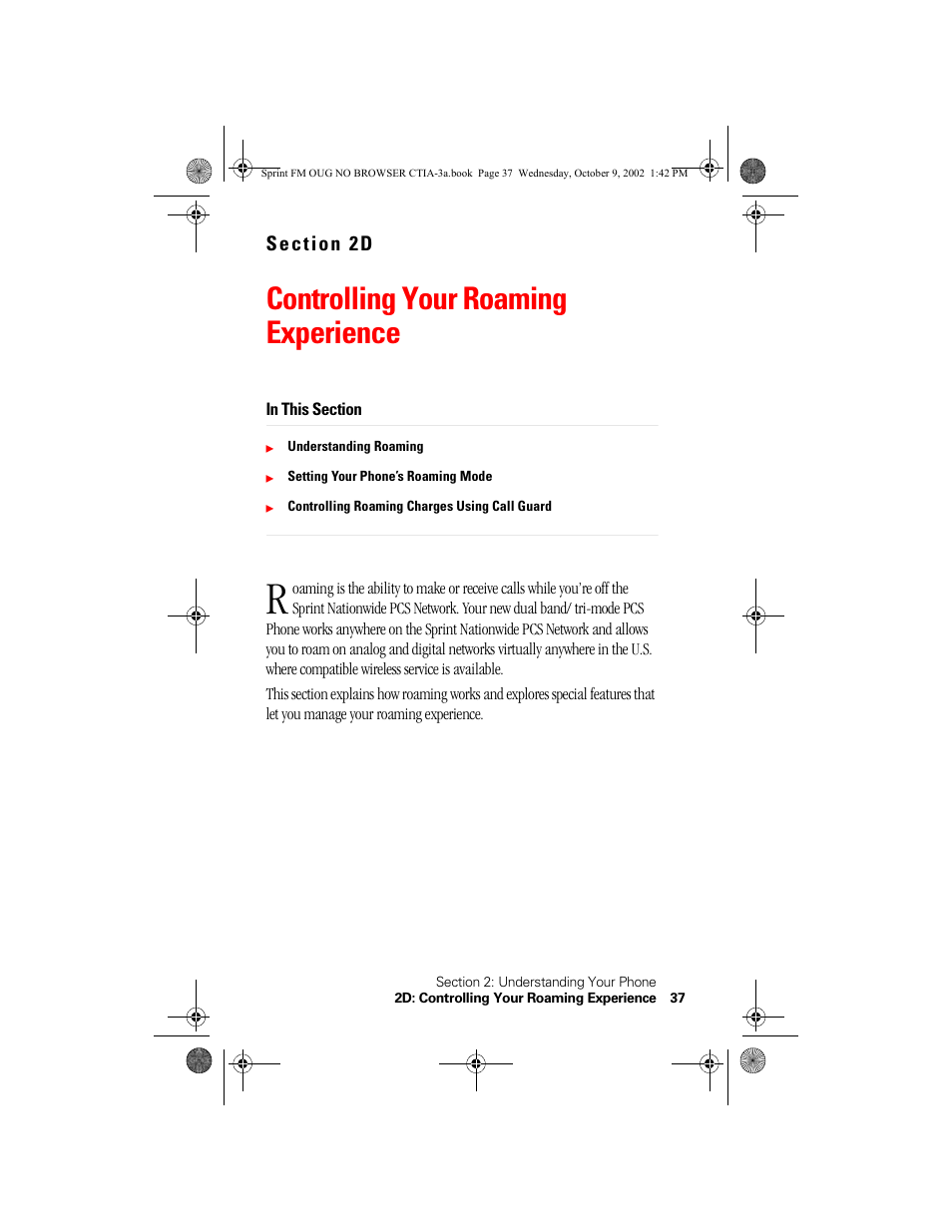 Controlling your roaming experience | Nokia 3585 User Manual | Page 43 / 144