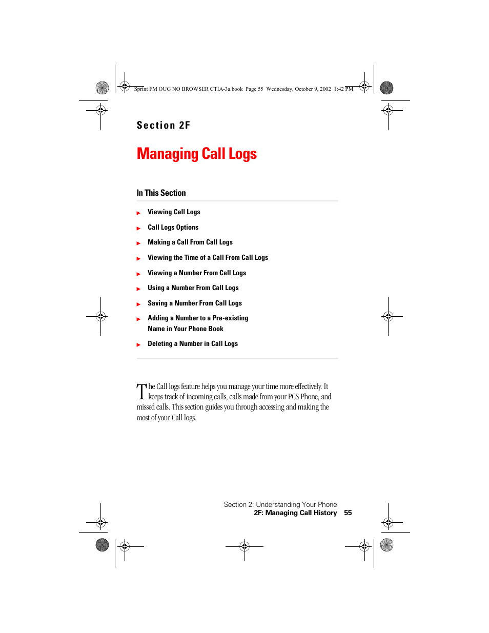 Managing call logs | Nokia 3585 User Manual | Page 61 / 144