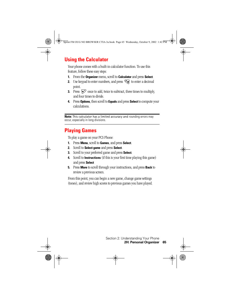 Using the calculator, Playing games | Nokia 3585 User Manual | Page 77 / 144