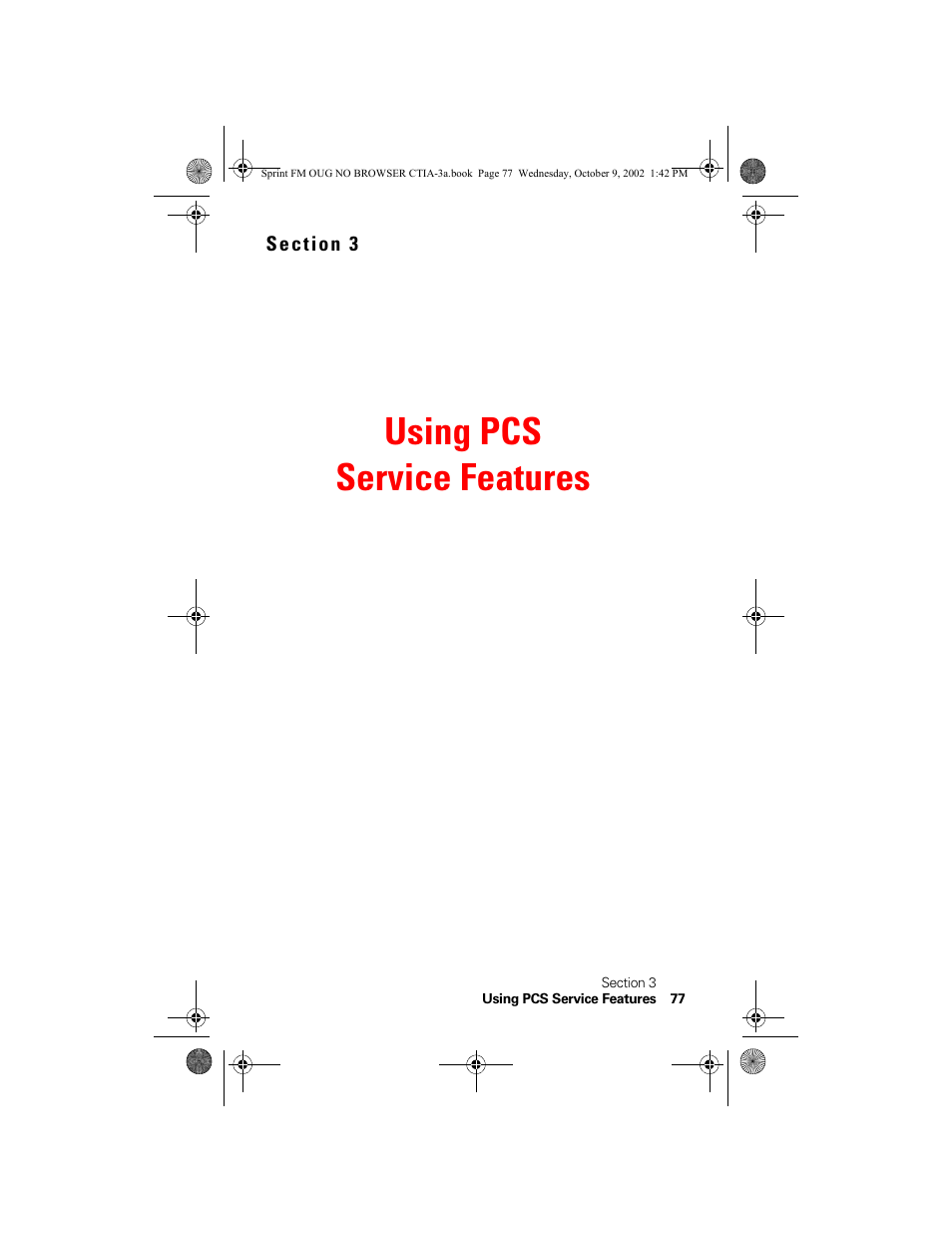 Using pcs service features, Section 3: using pcs service features | Nokia 3585 User Manual | Page 83 / 144