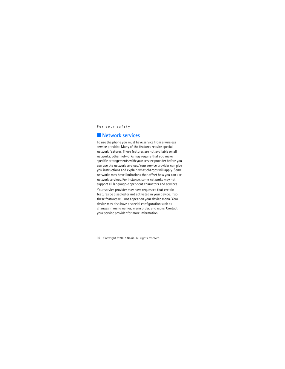 Network services | Nokia 2505 User Manual | Page 10 / 92
