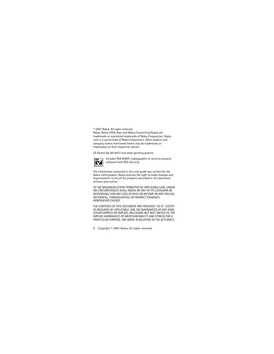 Nokia 2505 User Manual | Page 2 / 92