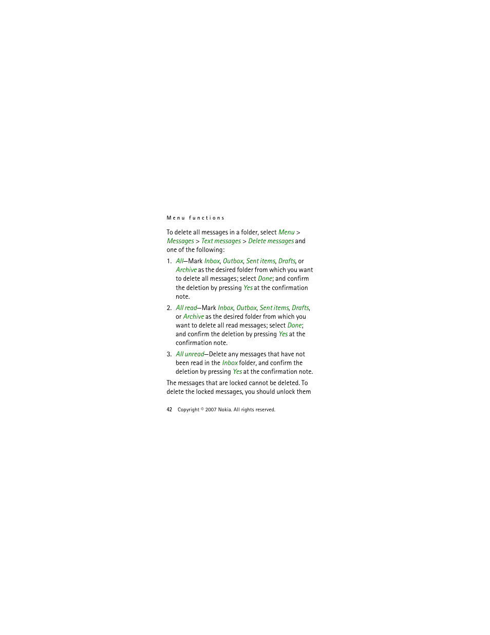 Nokia 2505 User Manual | Page 42 / 92