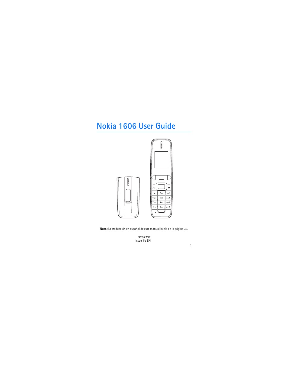 Nokia 1606 user guide | Nokia 1606 9207732 User Manual | Page 2 / 81