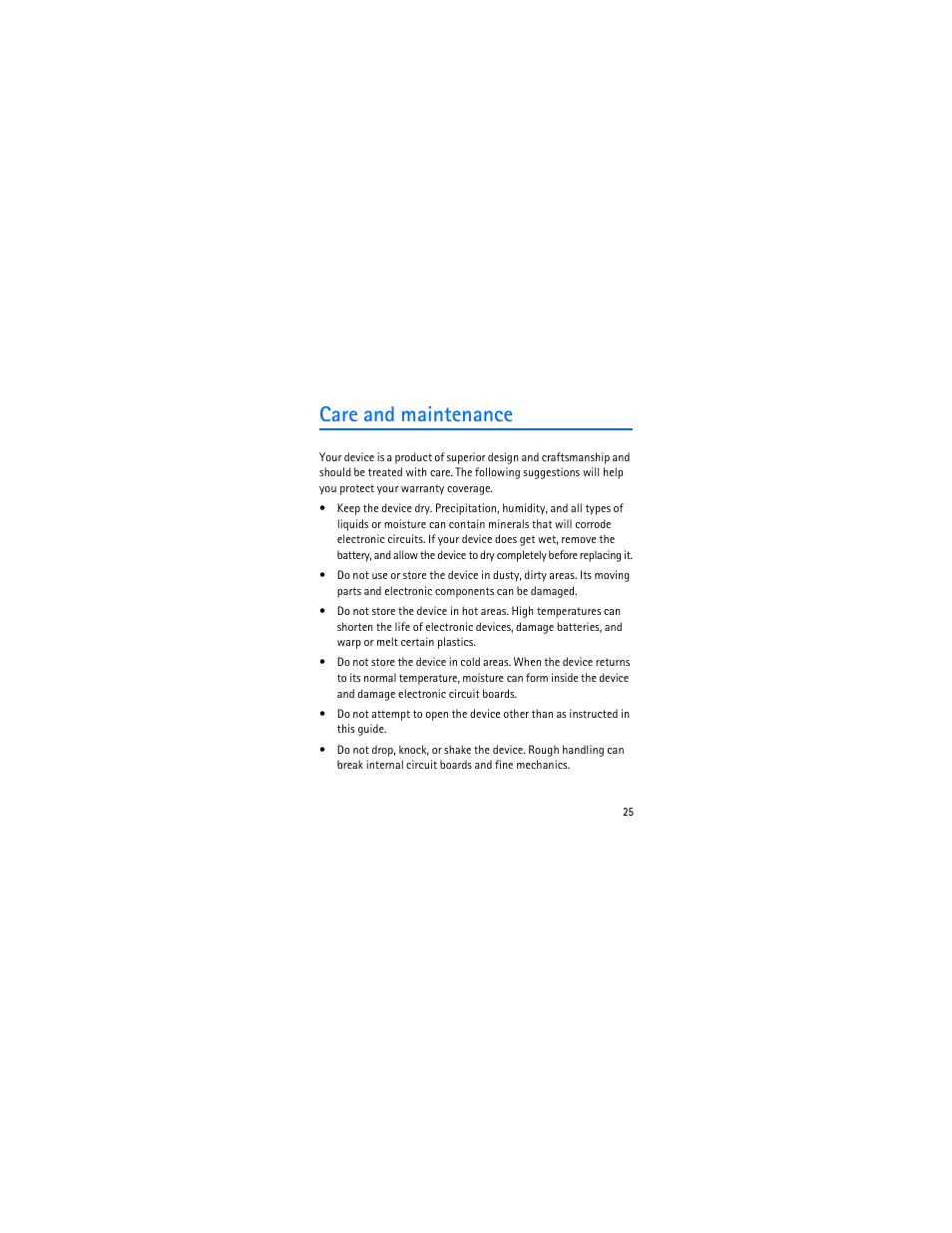 Care and maintenance | Nokia 1606 9207732 User Manual | Page 26 / 81