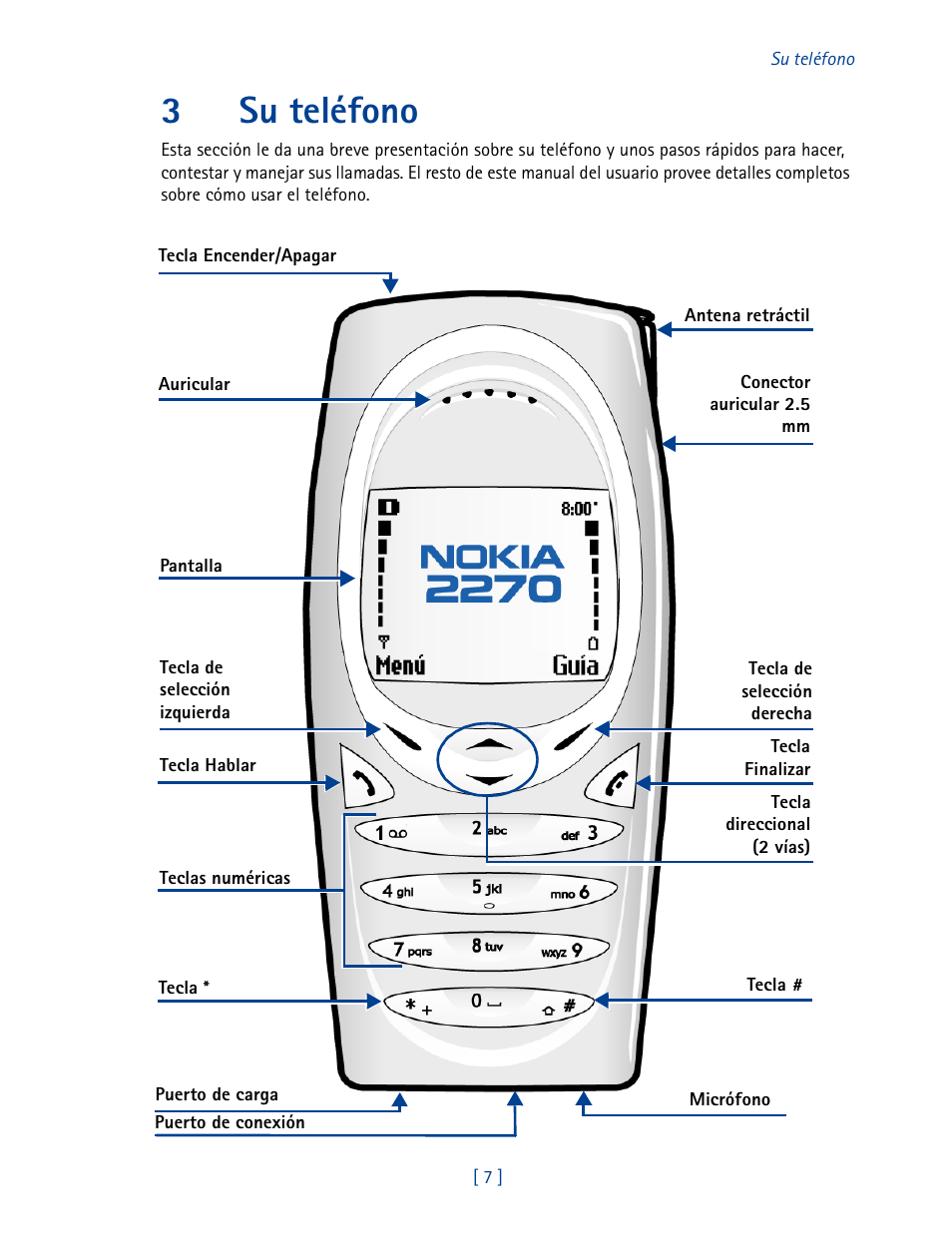 3 su teléfono, 3su teléfono | Nokia 2270 User Manual | Page 112 / 201