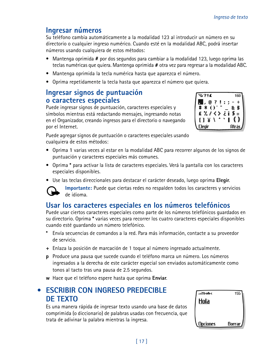 Escribir con ingreso predecible de texto, Ingresar números | Nokia 2270 User Manual | Page 122 / 201