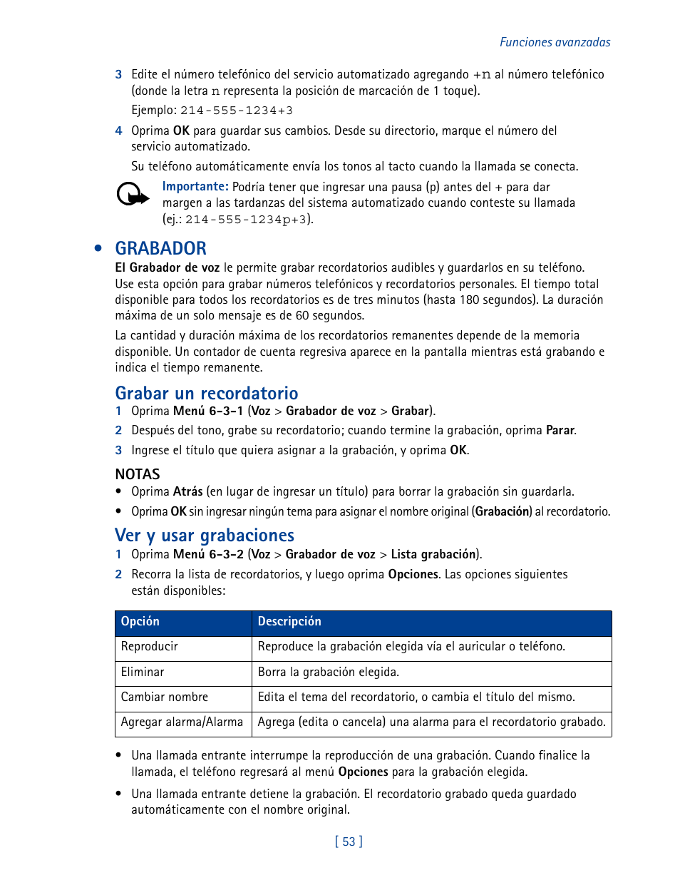Grabador, Grabar un recordatorio, Ver y usar grabaciones | Nokia 2270 User Manual | Page 158 / 201