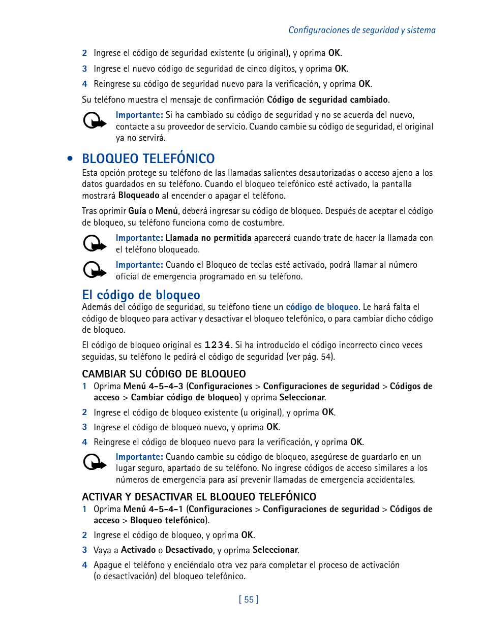 Bloqueo telefónico, El código de bloqueo | Nokia 2270 User Manual | Page 160 / 201