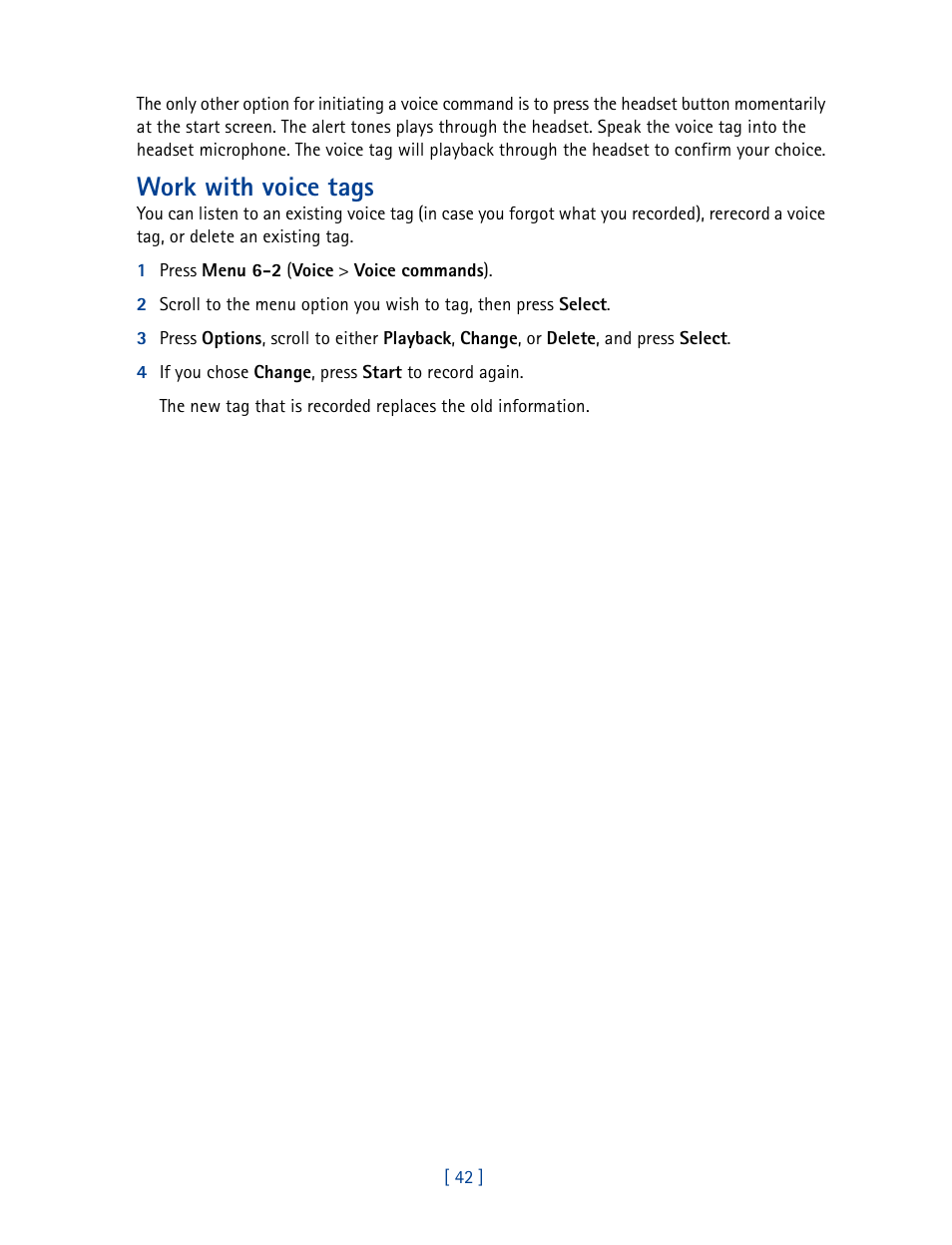 Work with voice tags | Nokia 2270 User Manual | Page 47 / 201