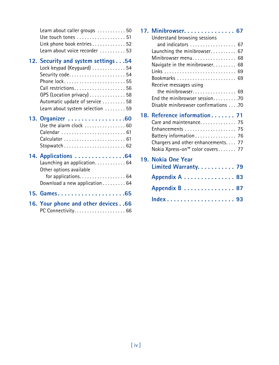 Nokia 2270 User Manual | Page 5 / 201
