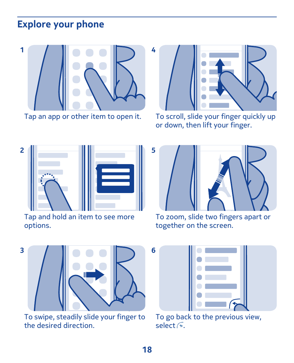 Explore your phone | Nokia 309 User Manual | Page 18 / 104