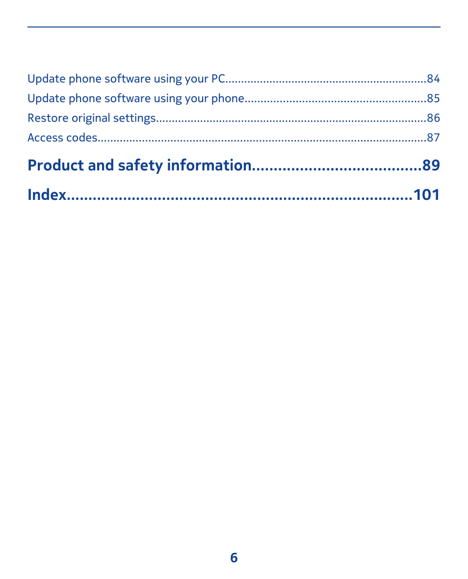 Nokia 309 User Manual | Page 6 / 104