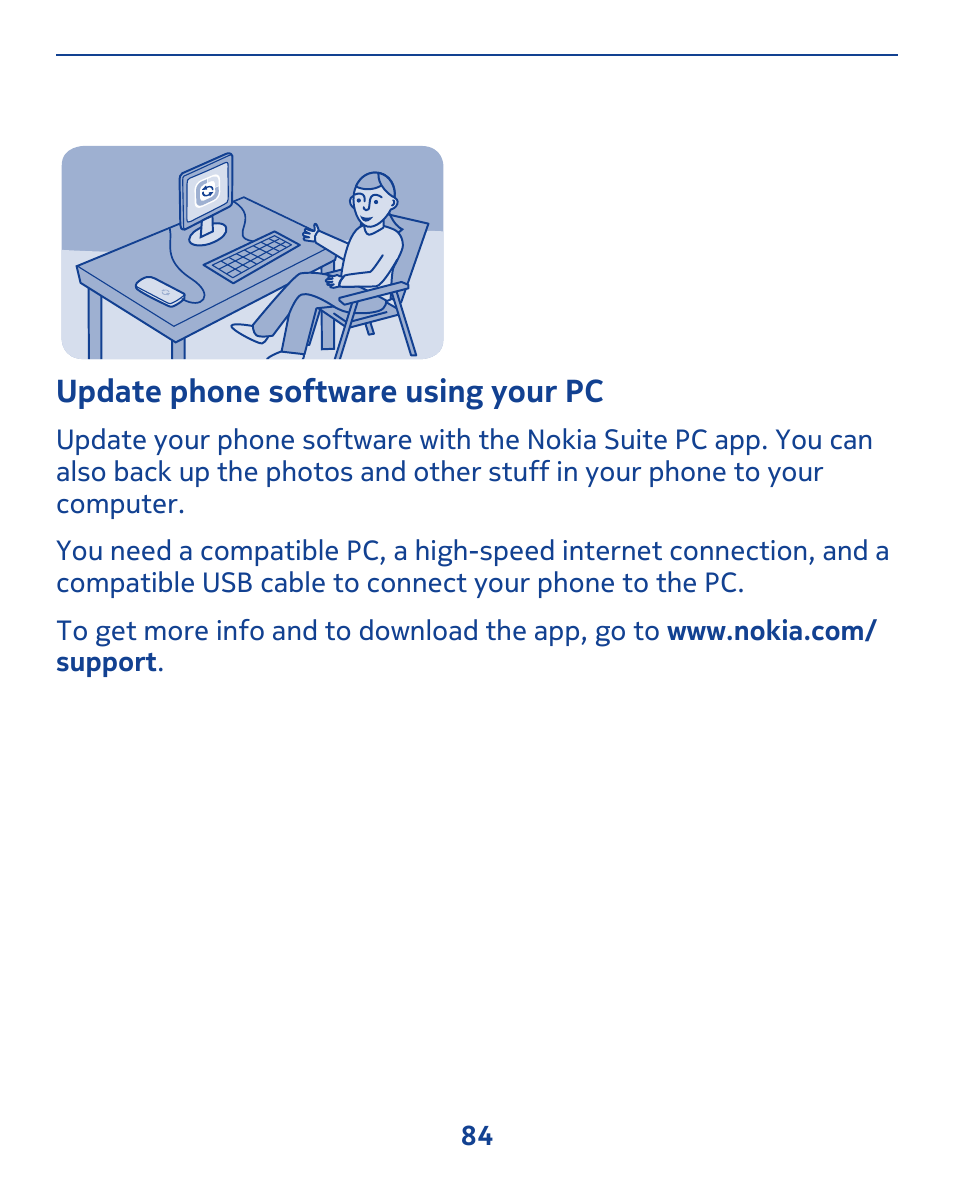 Update phone software using your pc | Nokia 309 User Manual | Page 84 / 104