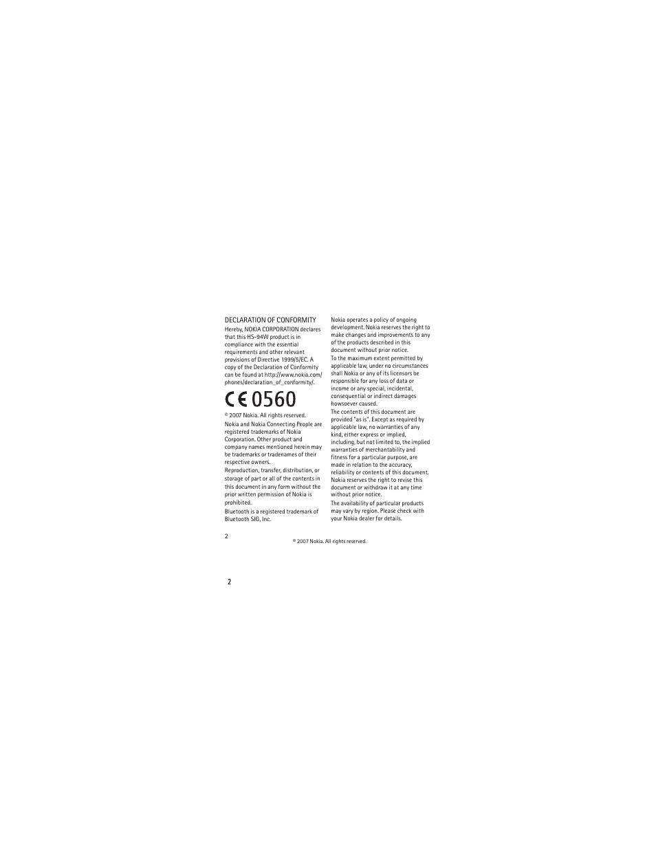 Nokia BH-101 User Manual | Page 2 / 10