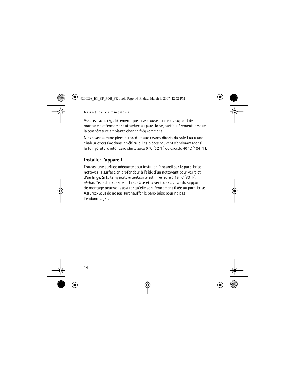 Installer l’appareil | Nokia Auto Navigation 330 User Manual | Page 102 / 120
