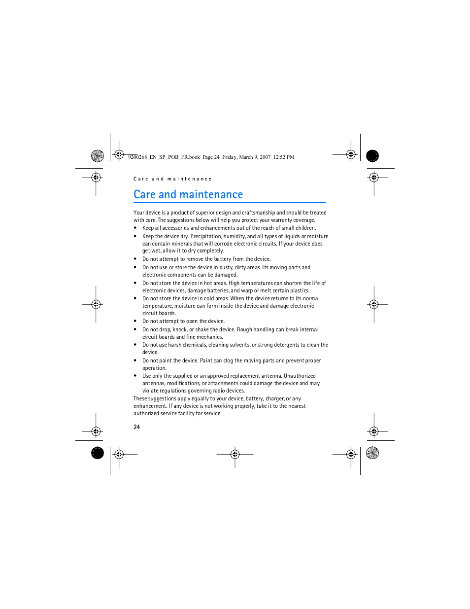 Care and maintenance | Nokia Auto Navigation 330 User Manual | Page 24 / 120