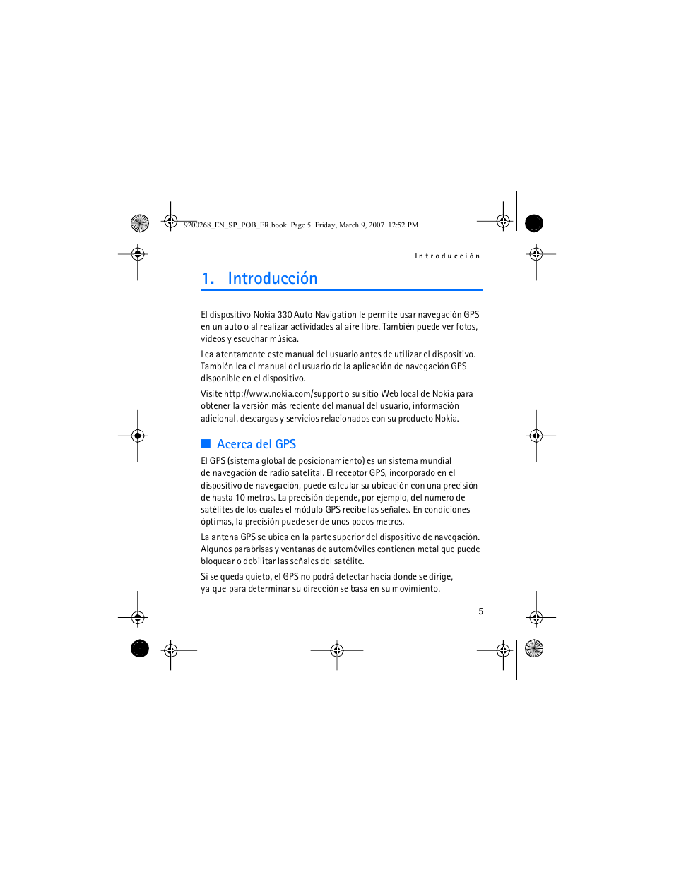 Introducción, Acerca del gps | Nokia Auto Navigation 330 User Manual | Page 29 / 120