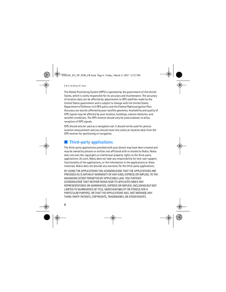 Third-party applications | Nokia Auto Navigation 330 User Manual | Page 6 / 120