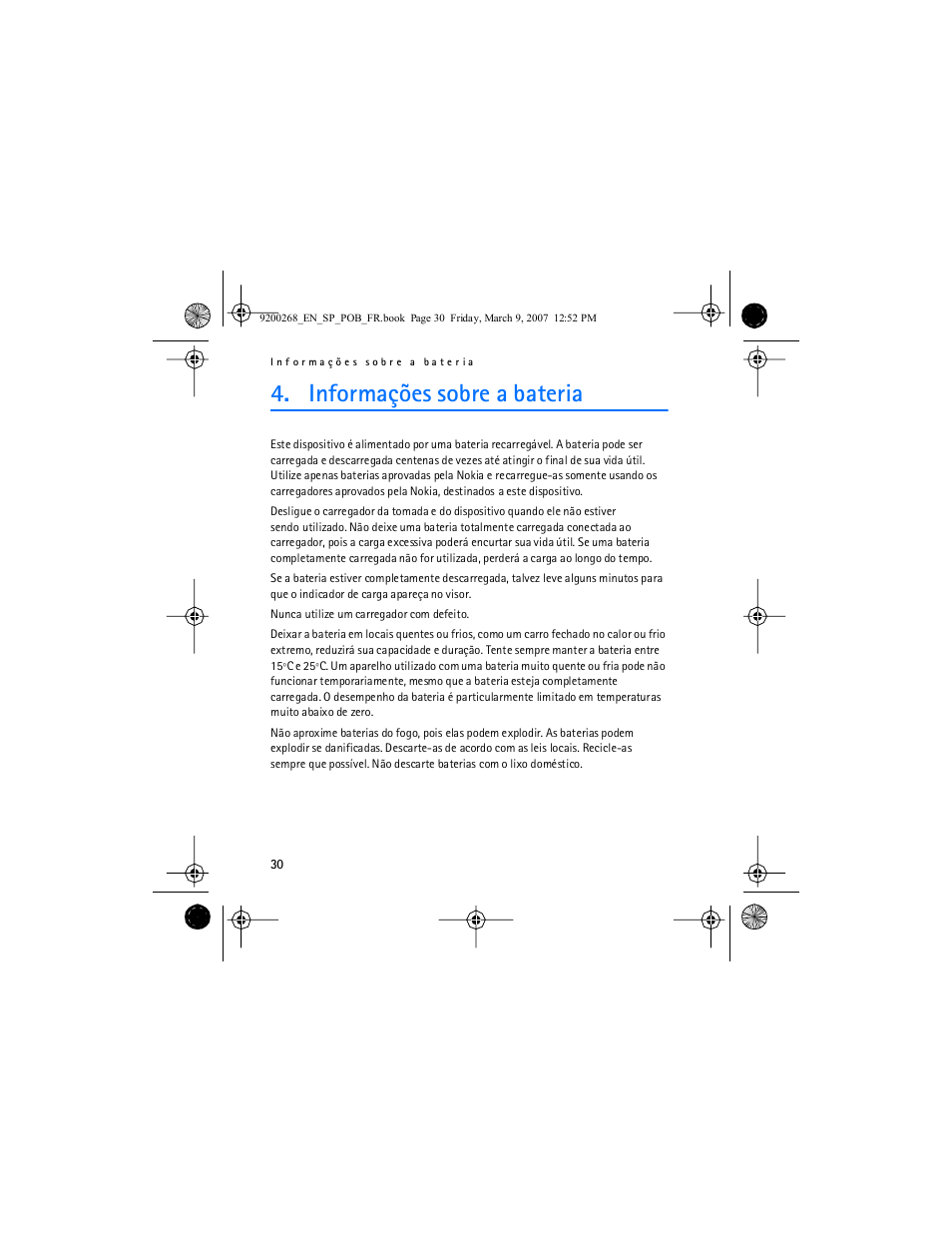 Informações sobre a bateria | Nokia Auto Navigation 330 User Manual | Page 86 / 120