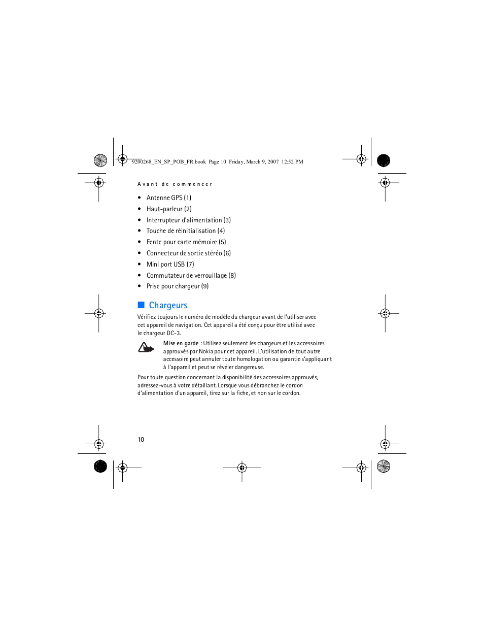 Chargeurs | Nokia Auto Navigation 330 User Manual | Page 98 / 120