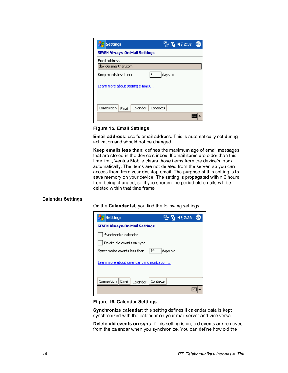 Calendar settings | Nokia Windows Mobile Pocket PC User Manual | Page 18 / 31