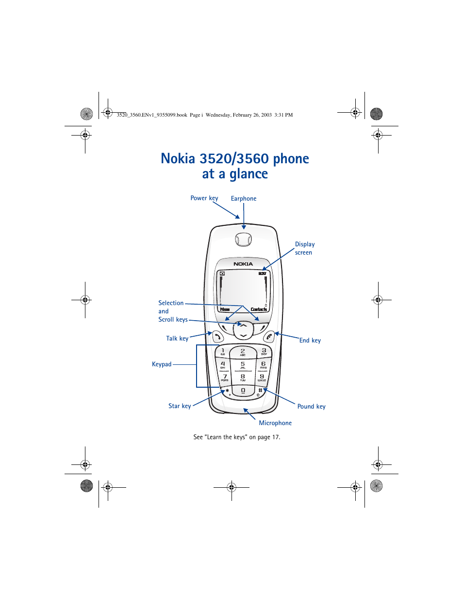 Nokia 3520 User Manual | 184 pages