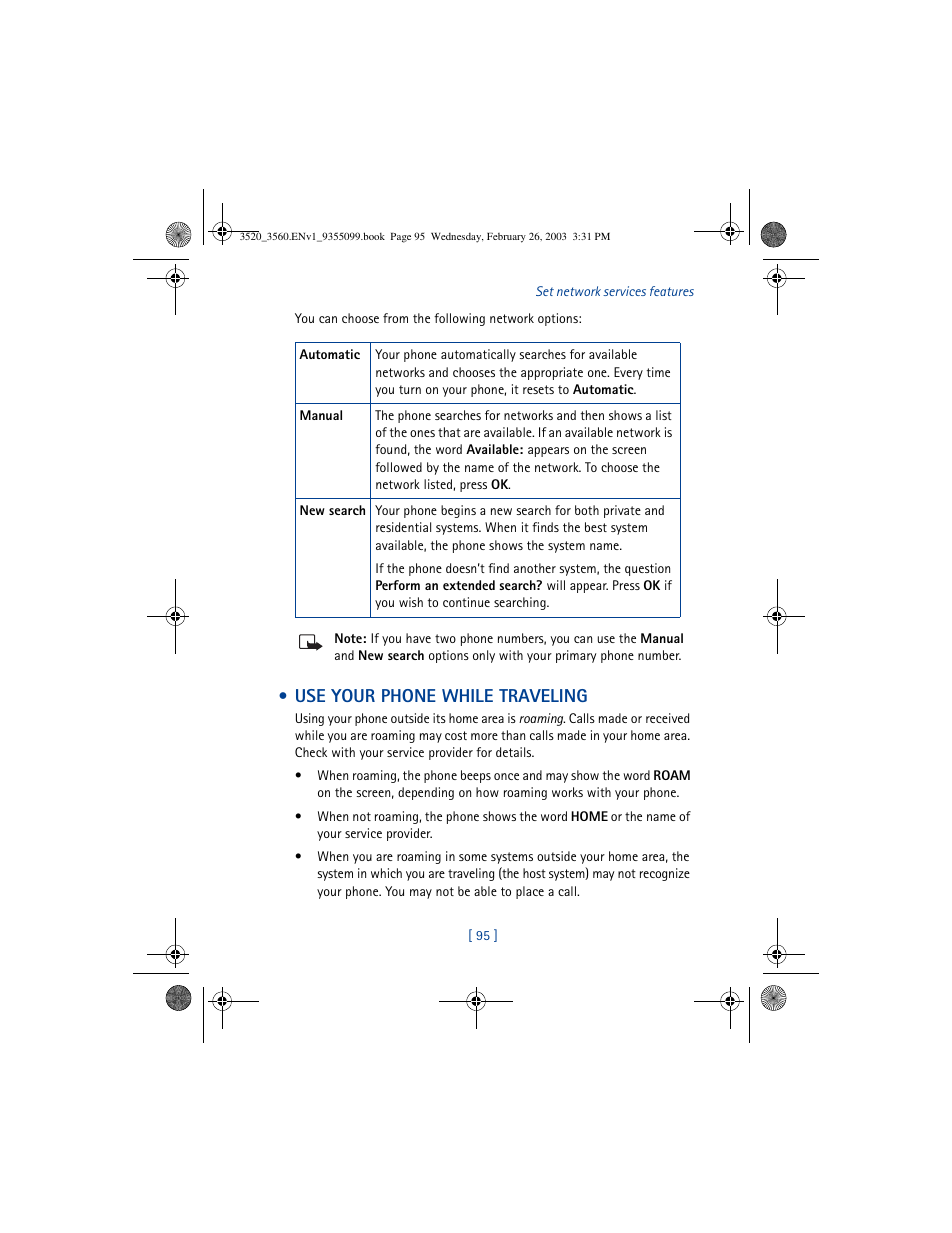 Use your phone while traveling | Nokia 3520 User Manual | Page 105 / 184