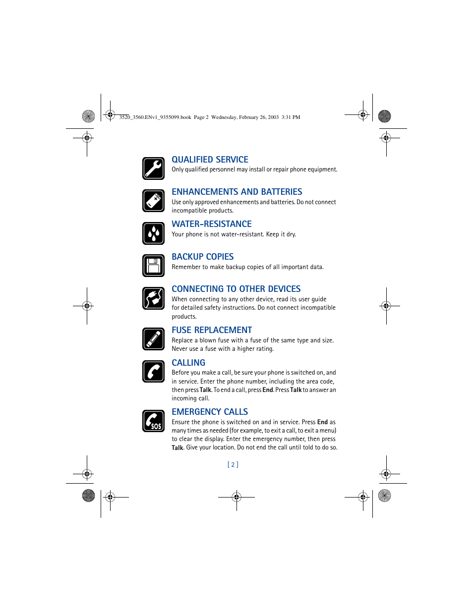 Nokia 3520 User Manual | Page 12 / 184