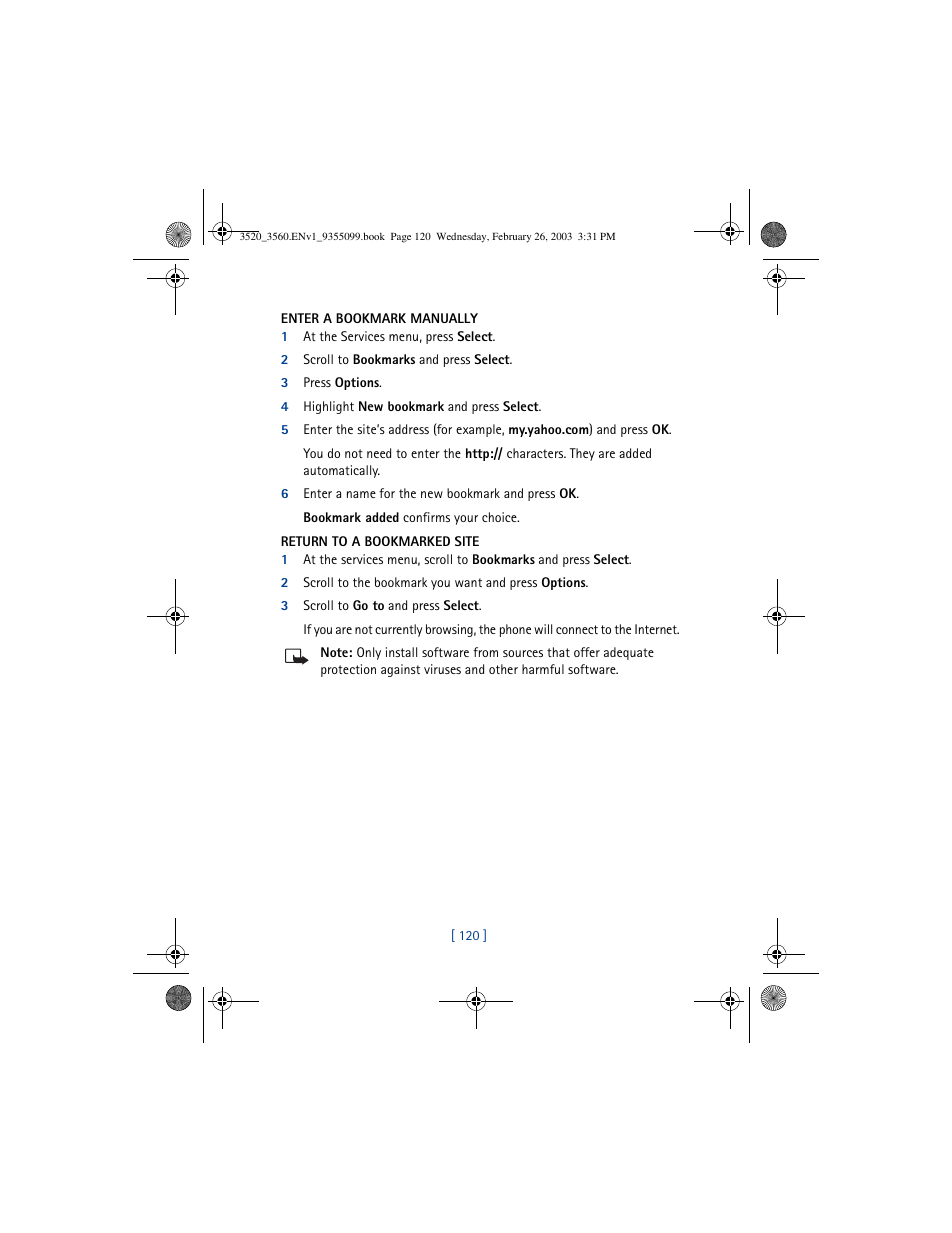 Nokia 3520 User Manual | Page 130 / 184