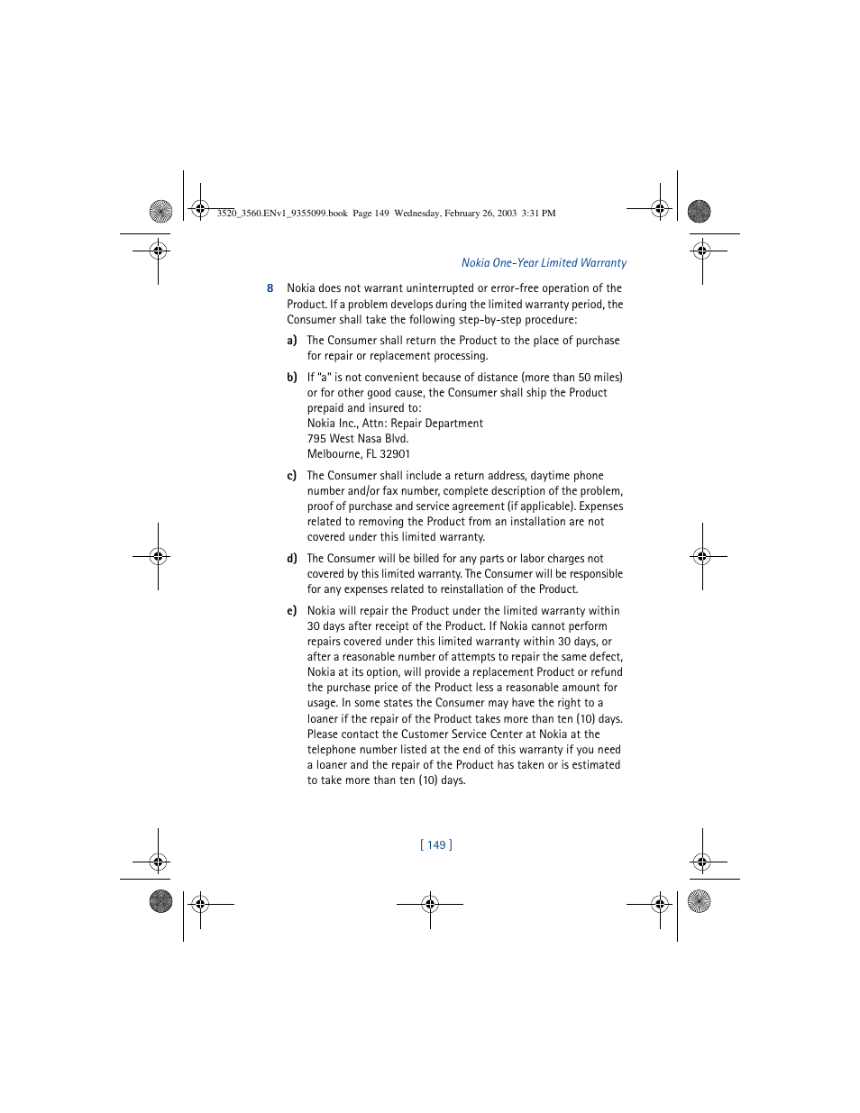 Nokia 3520 User Manual | Page 159 / 184